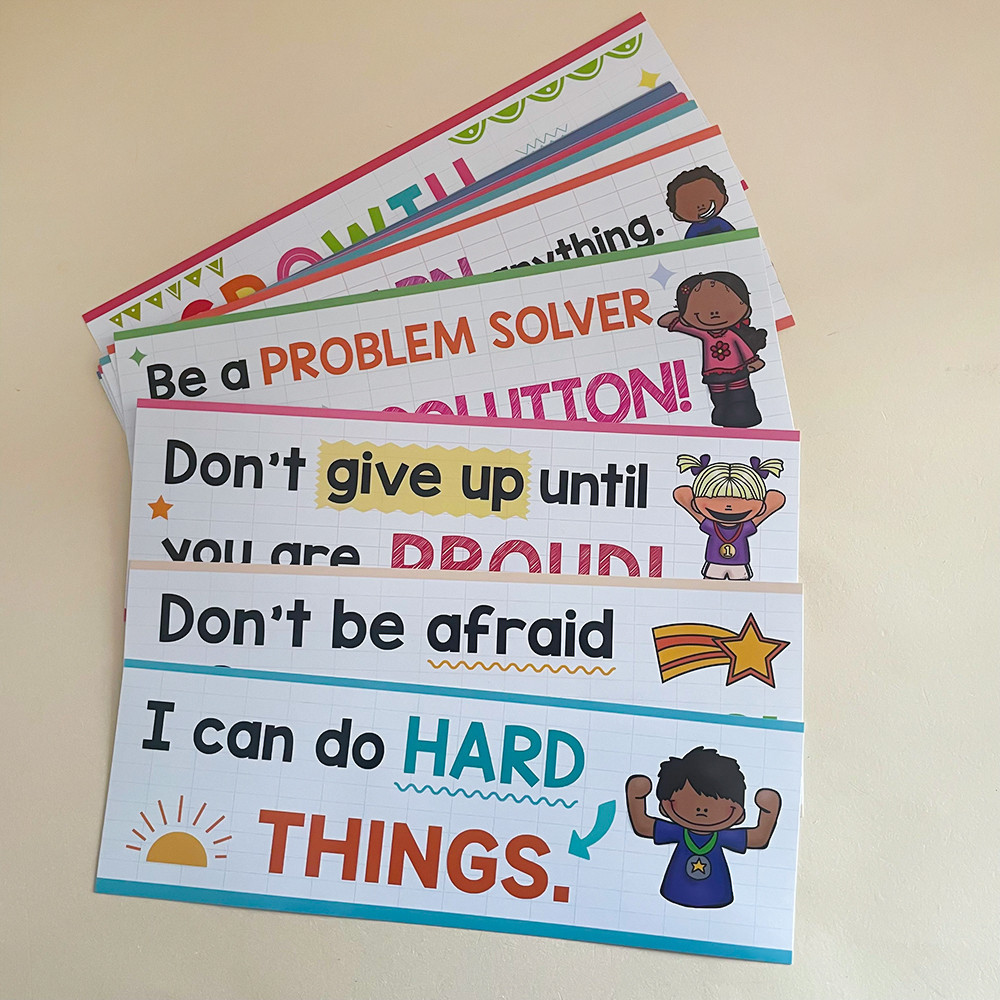 16 Pcs Growth Mindset Motivational Posters Kindergarten Classroom ...