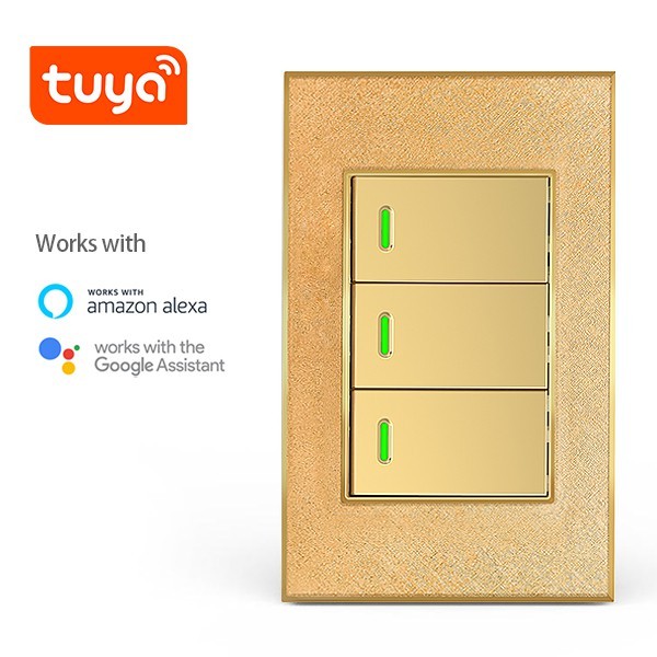in stock Smart Light Switch (1/2/3 Gang, Premium Metallic, Gold