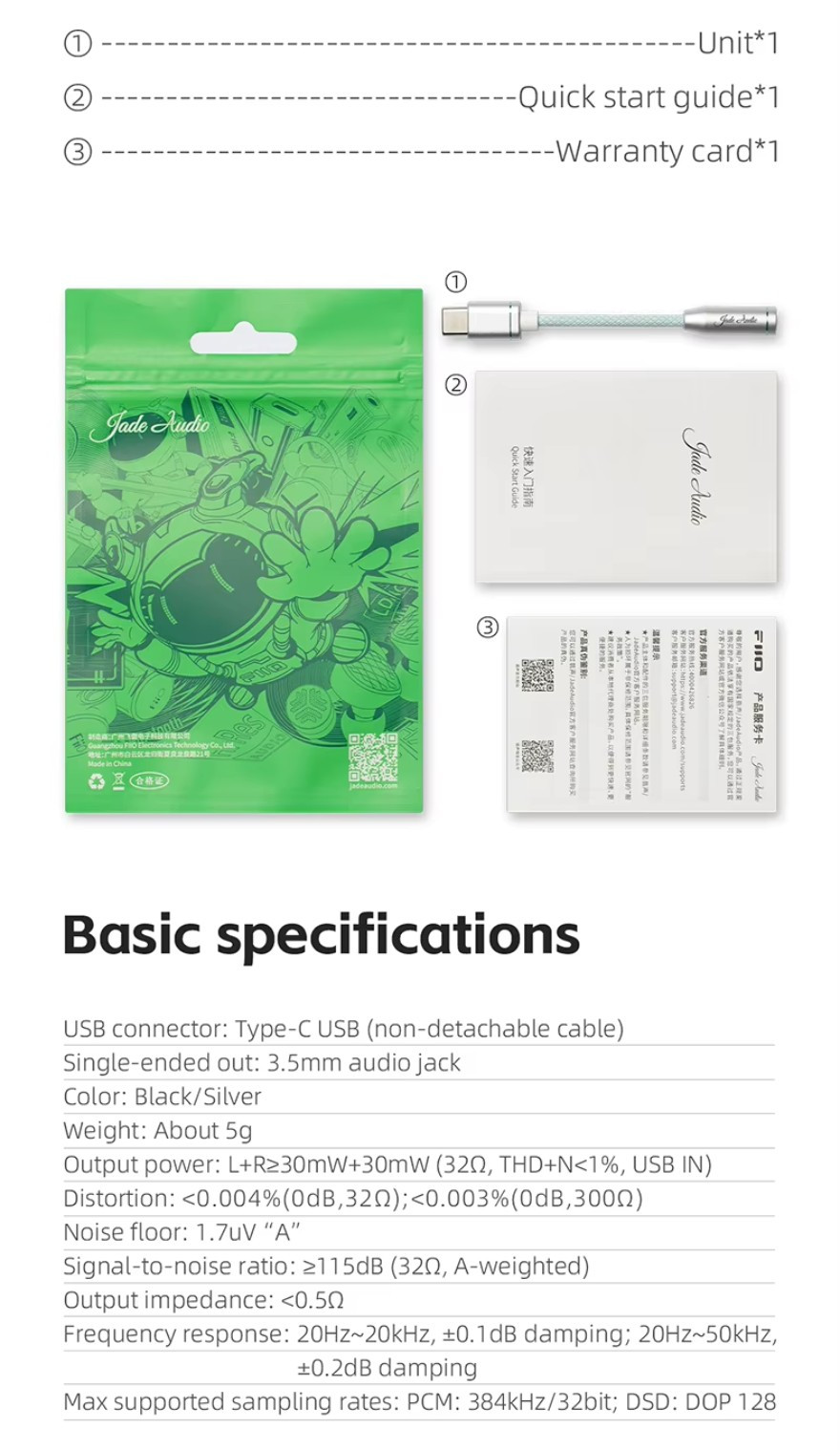 FiiO JA11, Dongle DAC and Amplifier: Type C to 3.5mm, Portable Digital ...