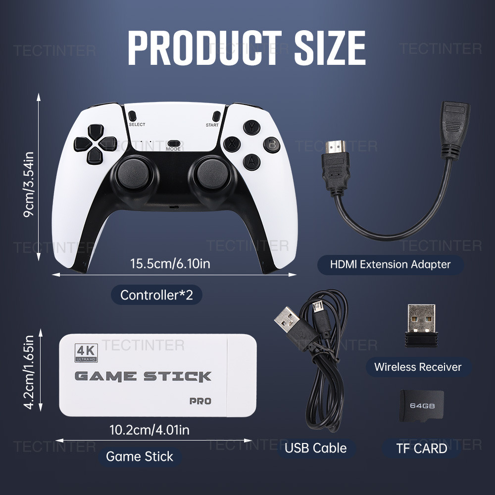 M15 Game Stick 4K TV Console 64GB 20000 Games Retro Handheld Player ...