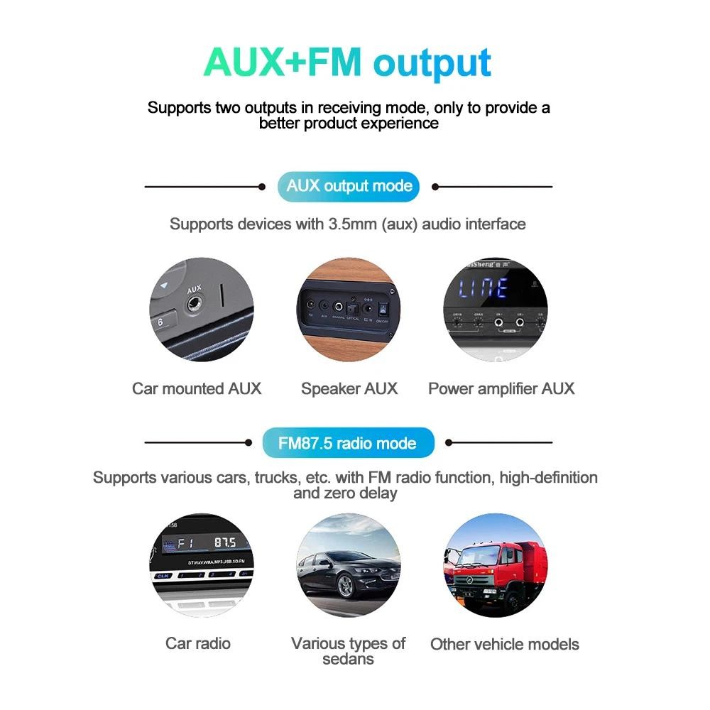 Car Bluetooth 5.3 USB Wireless Audio Adapter AUX 3.5mm Jack Hands-Free ...