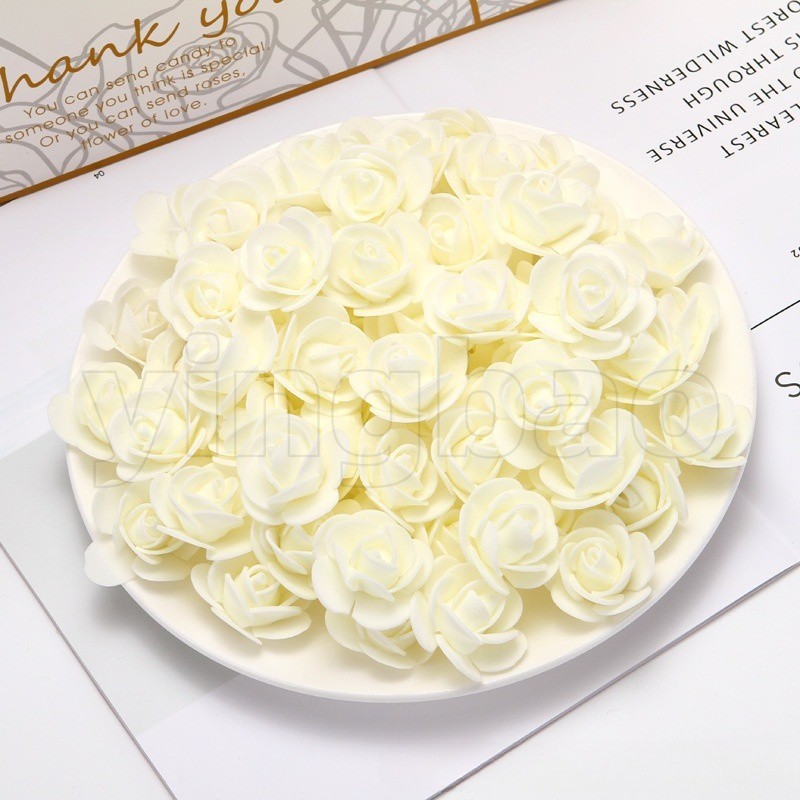 200 Pcs 3.5cm Valentine's Day Mini Foam Rose Bulk Artificial Mini Fake ...