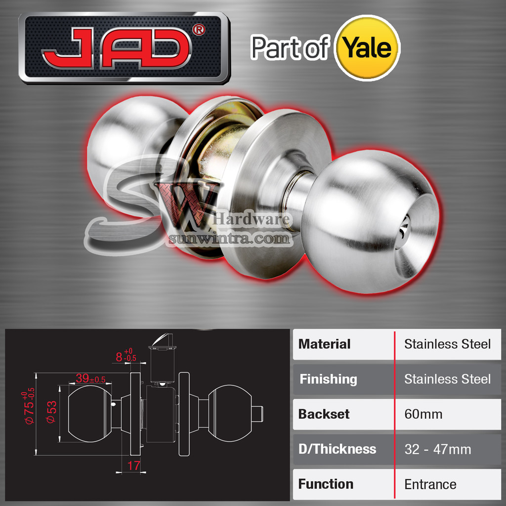 [ORIGINAL] JAD PART OF YALE STAINLESS STEEL CYLINDRICAL LOCK #ENTRANCE ...