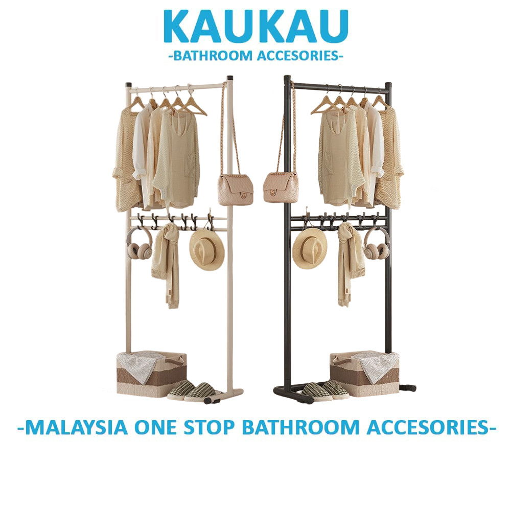 KAUKAU Simple Design Cloth Rack Rounded Corners Rack Double Layer Steel ...