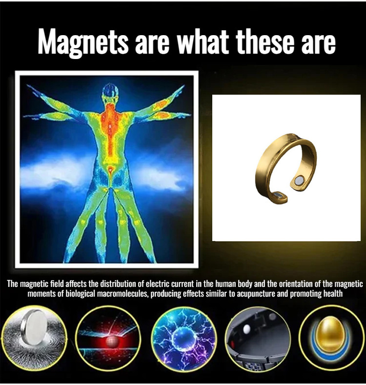 magnetic field open finger ring Jewelry Rejuvenation Lowering blood ...