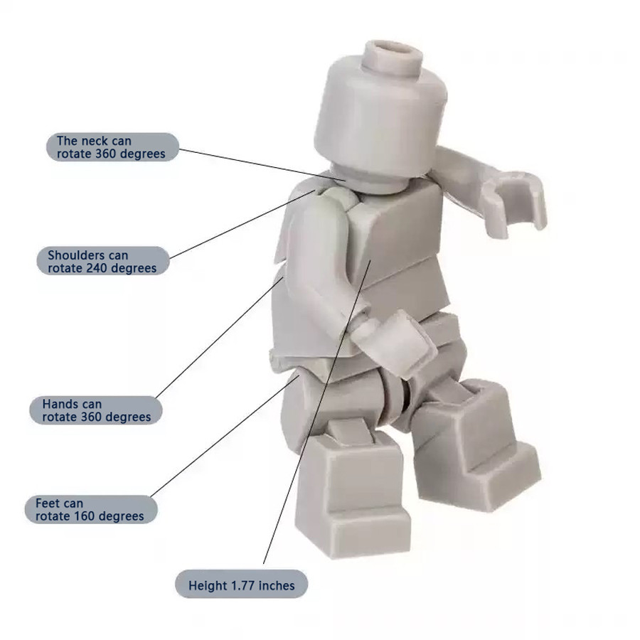 1 PC Multi-joint Movable Building Block MiniFigure Moc Children Bricks ...