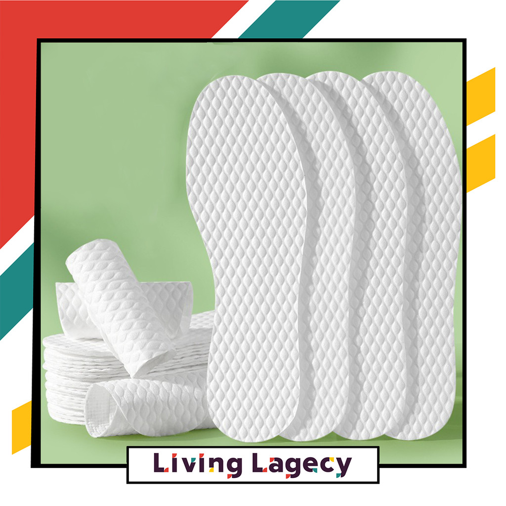LIVING LAGECY Insole Kasut Disposable Wood Pulp Insoles Sweat Absorbent ...