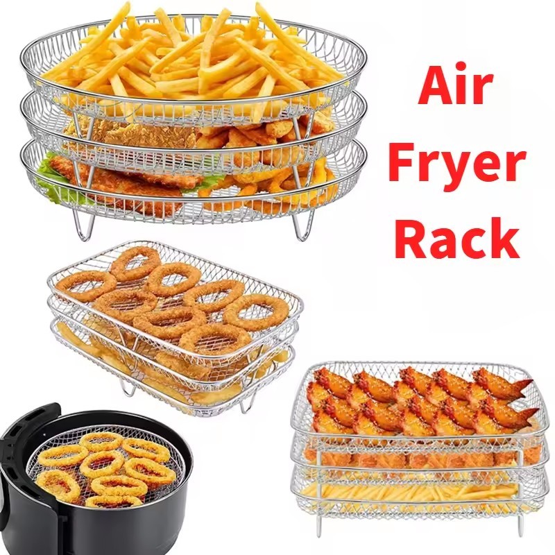 Stainless Steel Air Fryer Rack - French Fries Holder - Steamer Cooker ...