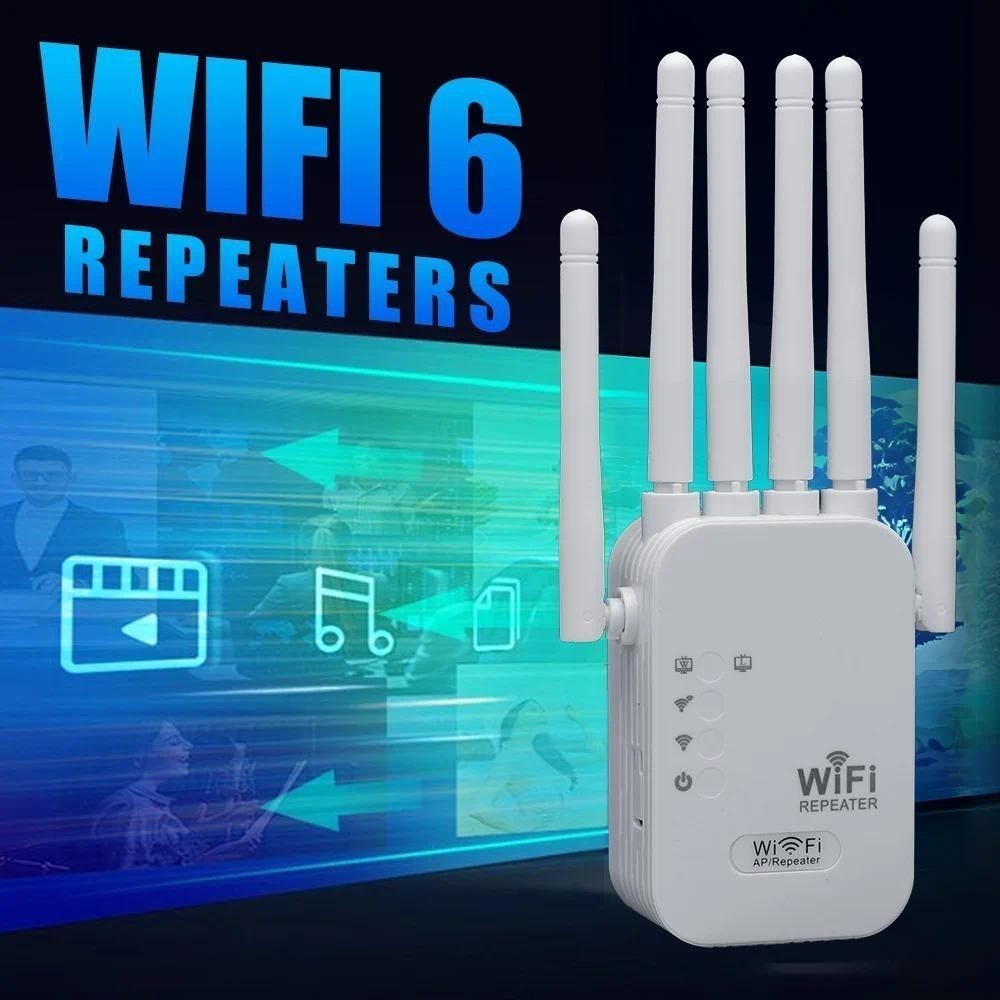 Répéteur WiFi Double Bande 1200 Mbps – Amplifie Le Signal Pour Maison, Bureau, élimine Les Zones Mortes