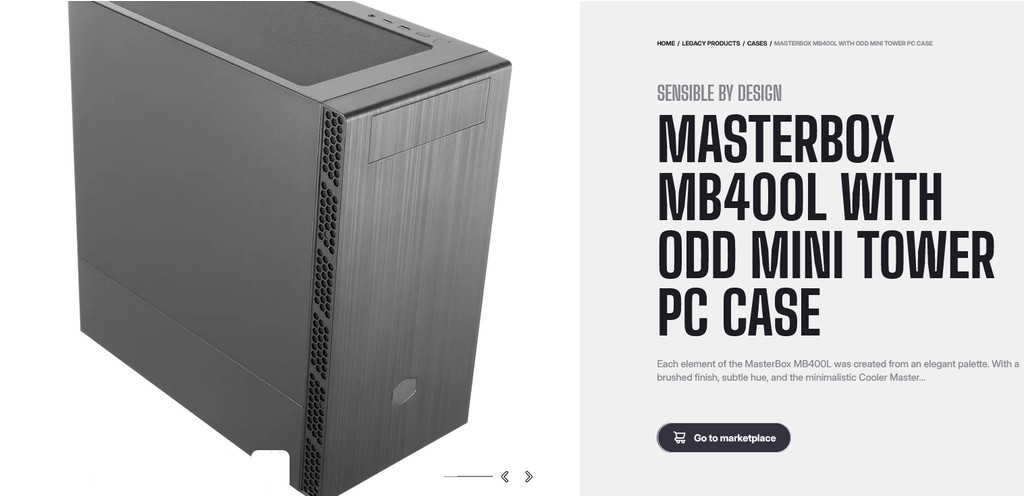 Cooler Master MasterBox MB400L TG Without ODD / Steel With ODD Bay ...