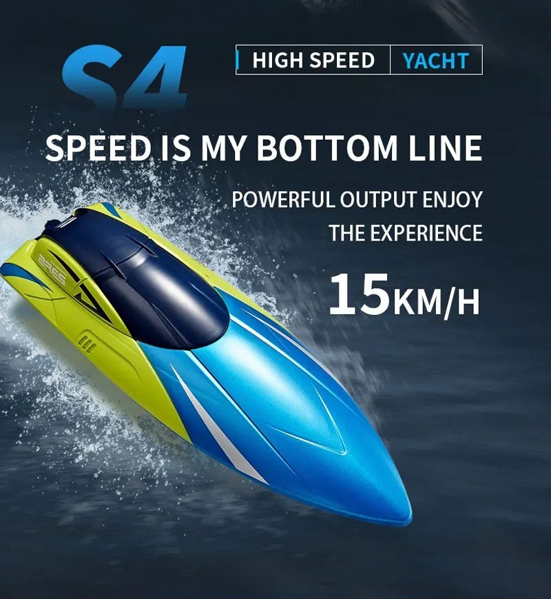 2.4G Remote Control Boat Double Rudder Motor Waterproof ABS High Speed ...