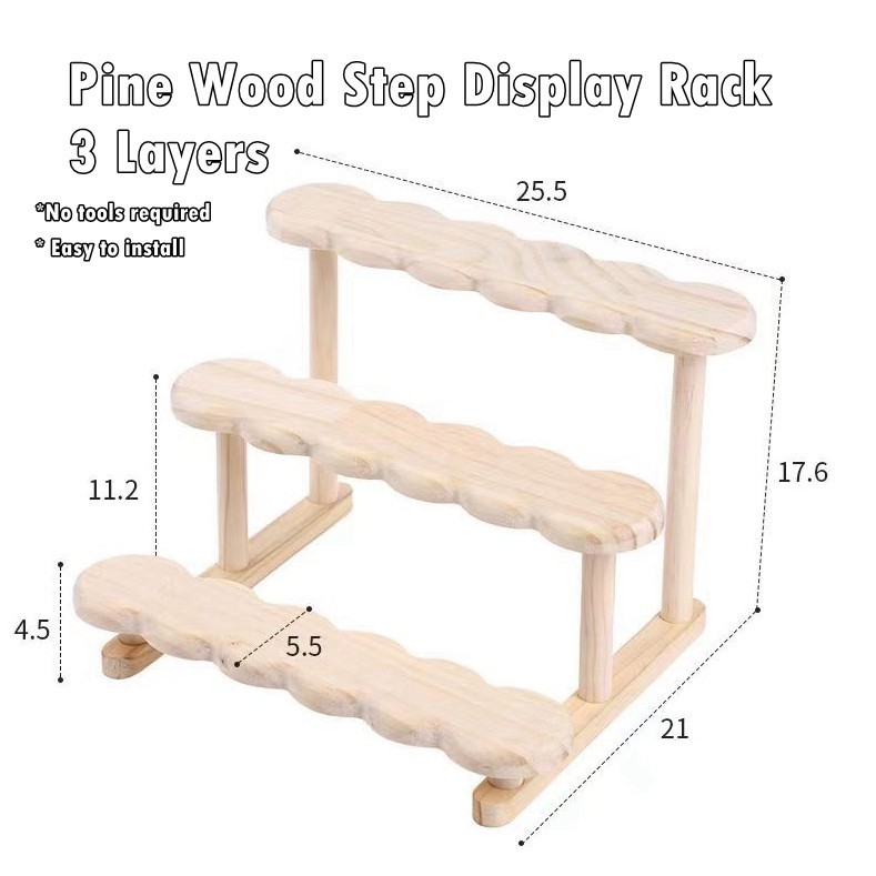 Ramadan Mubarak Wood Figurine Display Stand Shelf Wooden Display Rack ...