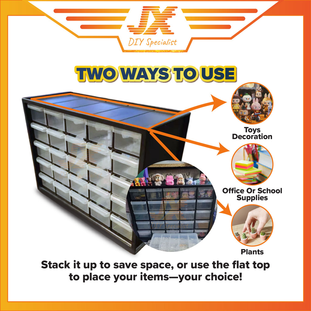 25 Multipurpose Small Item Accessories Storage Plastic Drawer Stackable ...