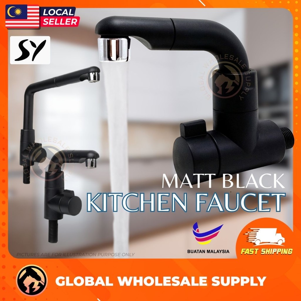 SY Matte Black Sink Faucet Kitchen Faucet Modern Faucet Single Handle ...