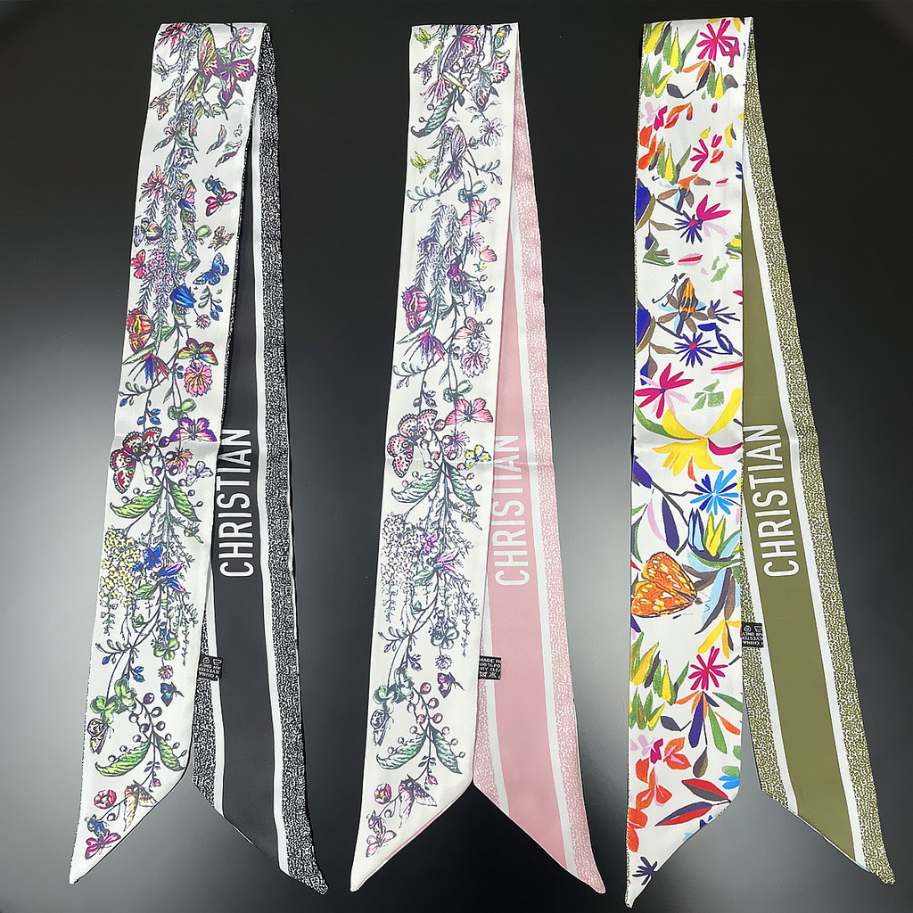 【ready stock】new fashion women printed twill bag handle scarf long ...