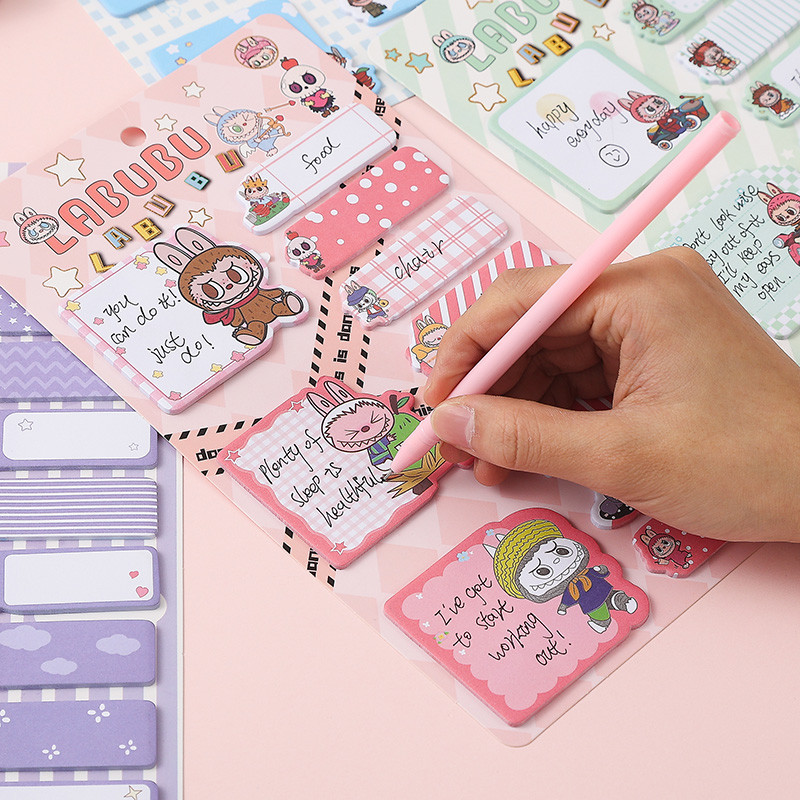Labubu Sticky Notes Set - 11 Kawaii Designs, 220 Sheets, 80 GSM Paper ...