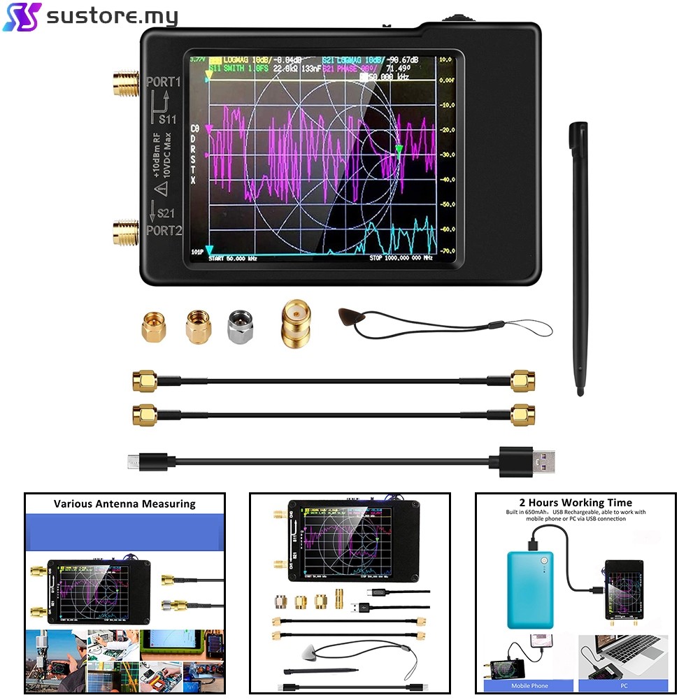 [Super] Antenna Analyzer, 2.8 Inch Vector Network Analyzer 10KHz-1.5GHz ...