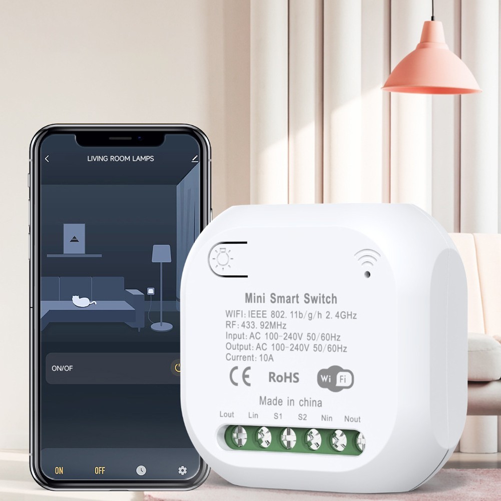 Wifi RF433 Smart Switch DIY Light Mini Switches Control Wireless Smart ...