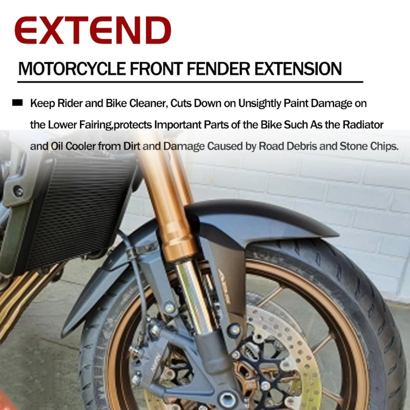 Carbon Fibre Fender Extender For Honda CBR125 / CBR250 / CBR300 – Front Mudguard, Easy Install