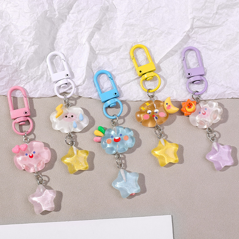 Kawaii Doughnut Cat Resin Keychain - Cartoon Animal Doll Decor - Bag ...