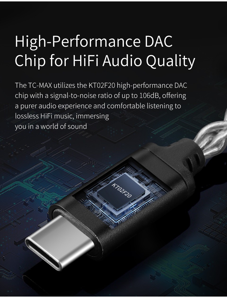 QKZ TC MAX / MAX PRO KT02F20 CX31993 DAC Adapter USB C TO 3.5mm max ...