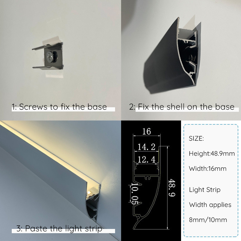 Wall Corner Lamp Led 8mm/10mm Cob Lamp Ceiling-Free Suspension Lamp ...