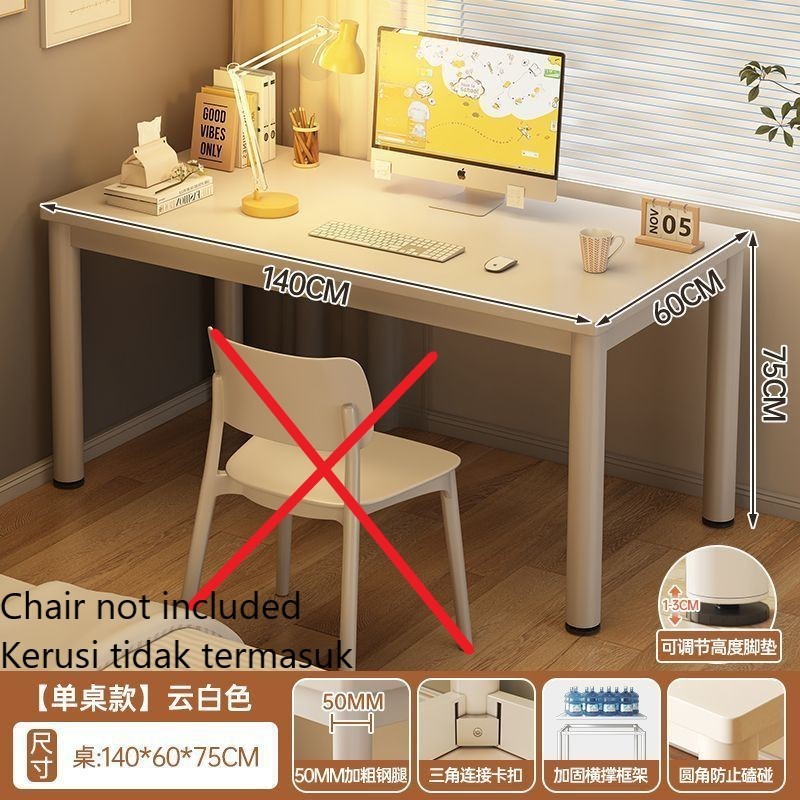 Simple Modern Desk Computer Table 140cm Strong Study Table Small White ...