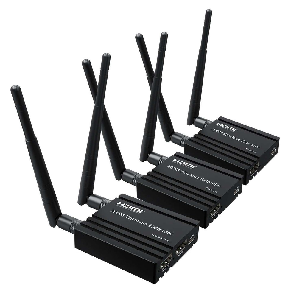 200M Wireless HDMI Extender Video Transmitter Receiver 1 To 4 Same ...