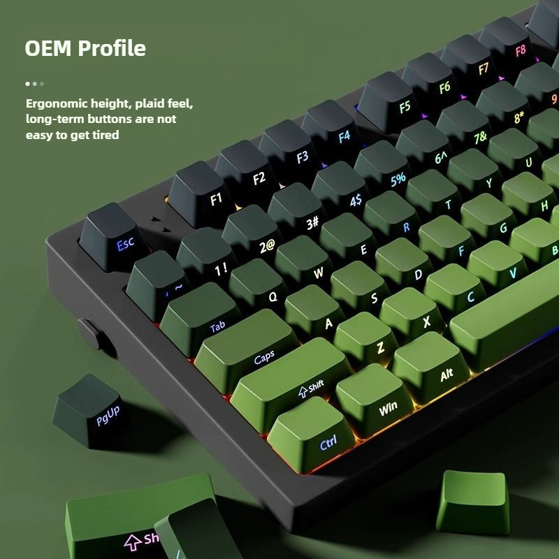 Matcha Side Print Contour Keycap OEM Cherry Profile Shine Through PBT ...