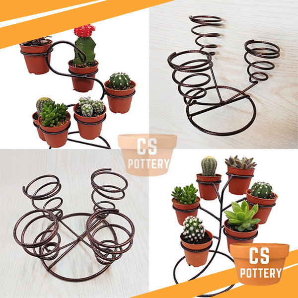 Flower Rack Antique Color Iron Rack Flower Pot Stand / Rak Pasu Bunga ...