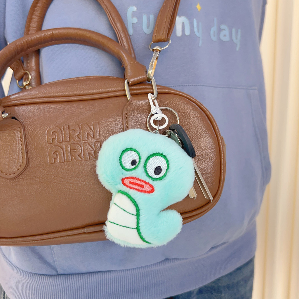 Funny Cute Cartoon Big Eyes Snake Plush Doll Keychain - Handbag ...