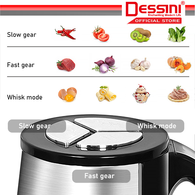 DESSINI ITALY 3 + 3L Capsule Cutter Chopper Blender Grinder Mincer ...