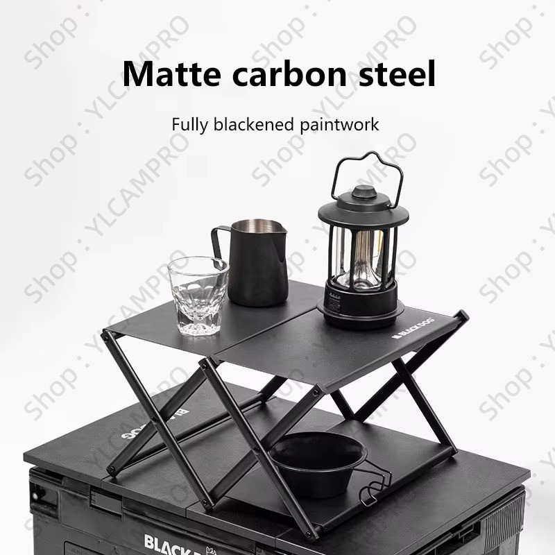 BLACKDOG 3 Layer Desk Rack Foldable Storage Rack Carbon Steel Three ...