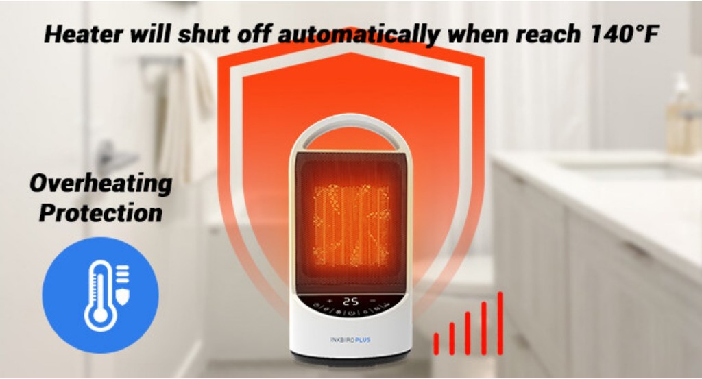 INKBIRDPLUS 1500W Electric Heaters with Timer Remote and 3 Modes