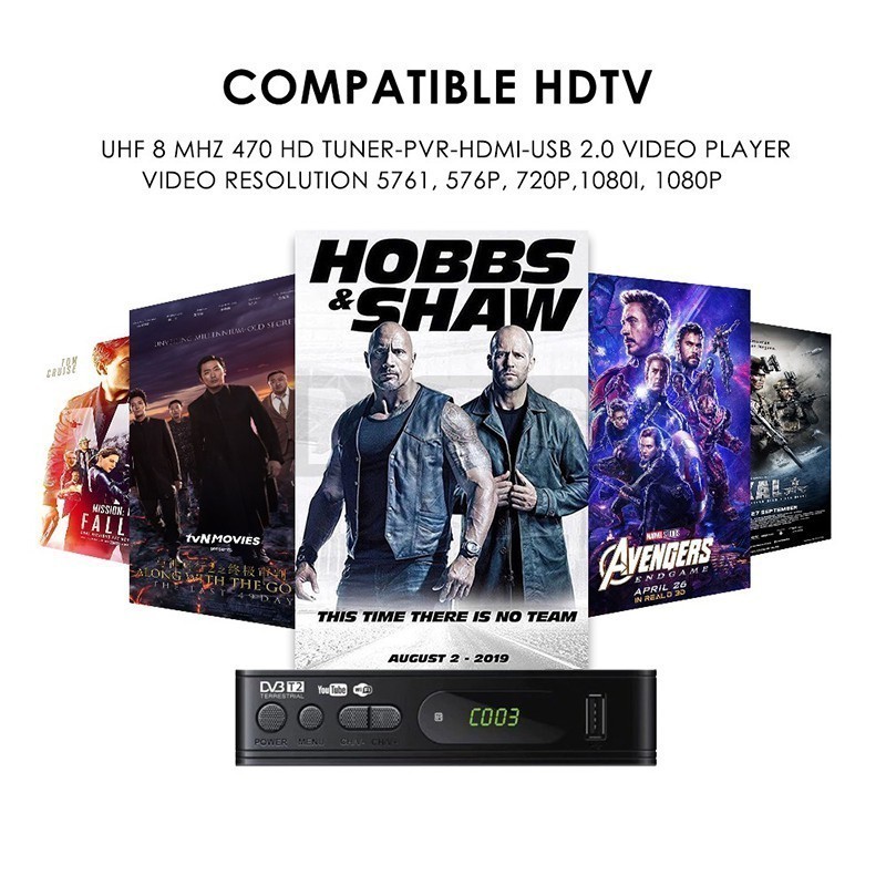 【local Stock】DVB T2 Myfreeview HD1080p Digital Set Top Box MYTV Decoder ...