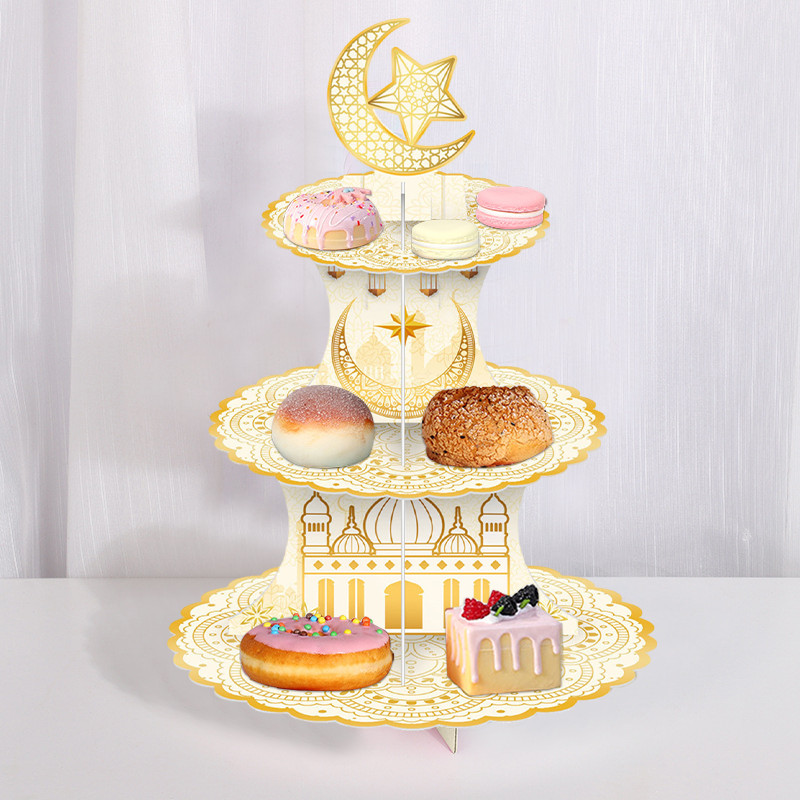 Three-layer Cake Rack Colorful Desktop Ornaments Middle Eastern Ramadan ...