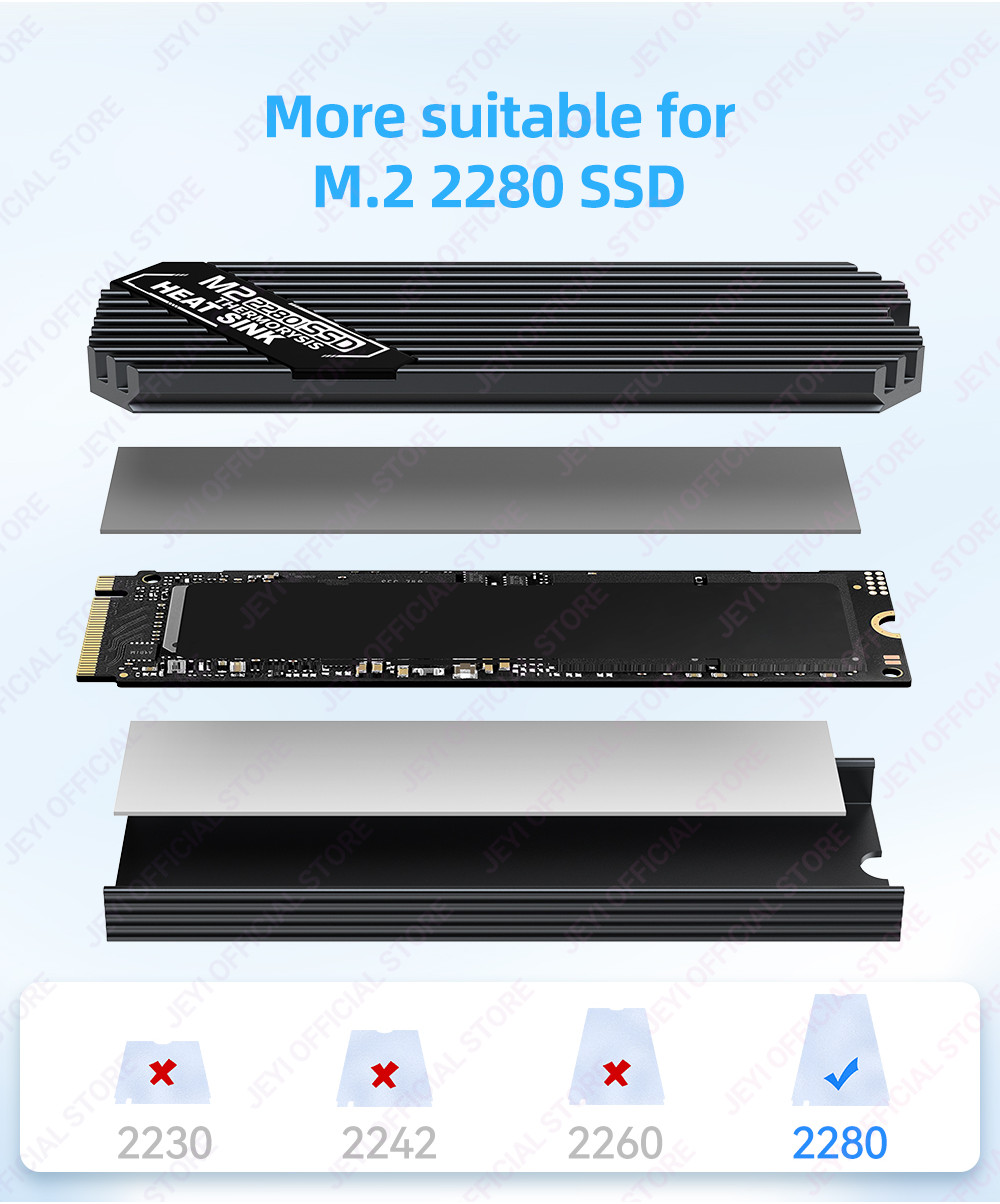 thumbnail image 2 of ACIDALIE M.2 Heatsink,SSD Cooler For Pcie NVMe Or SATA M2 2280 SSD 2 of 13