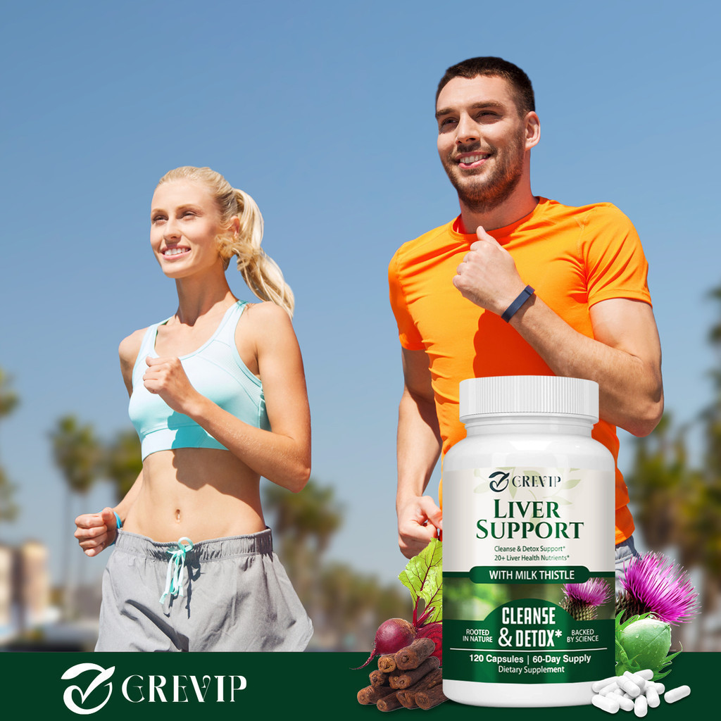 GREVIP Liver Cleanse Detox & Repair Formula Milk Thistle, Turmeric