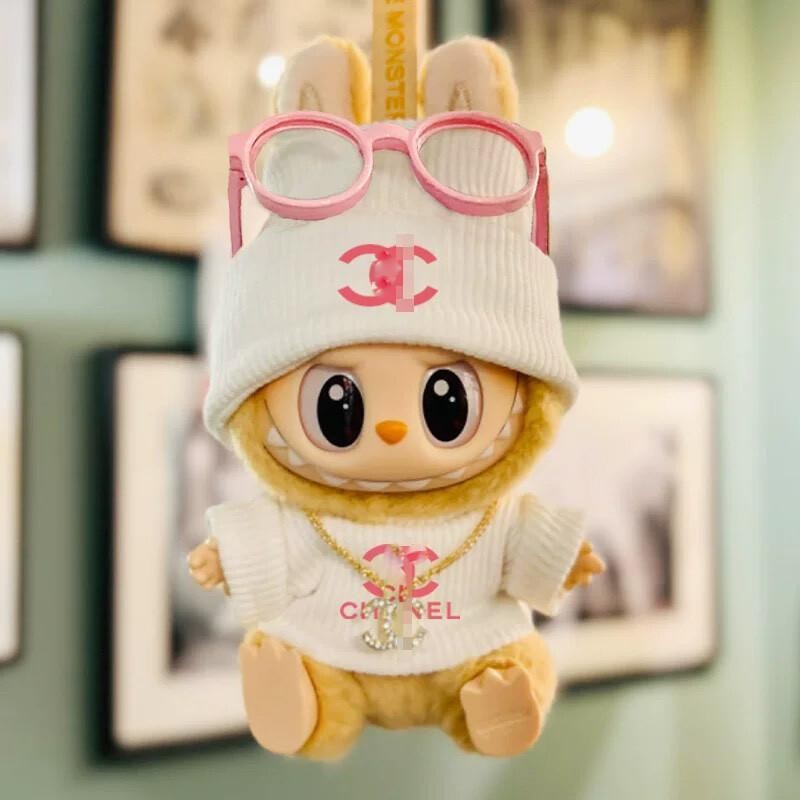 Labubu Macaron Doll Clothes Set Hat and Glasses for 17cm Labubu ...