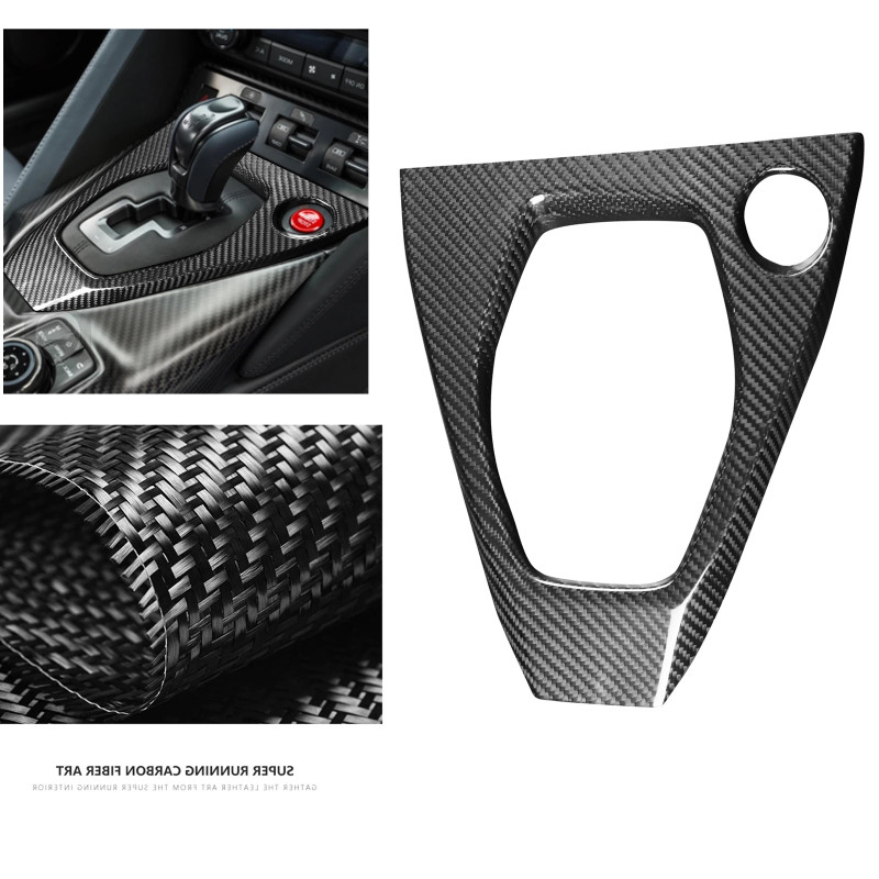 Matte/Gloss Dry Carbon Fiber Car Center Console Gear Shift Box Panel ...