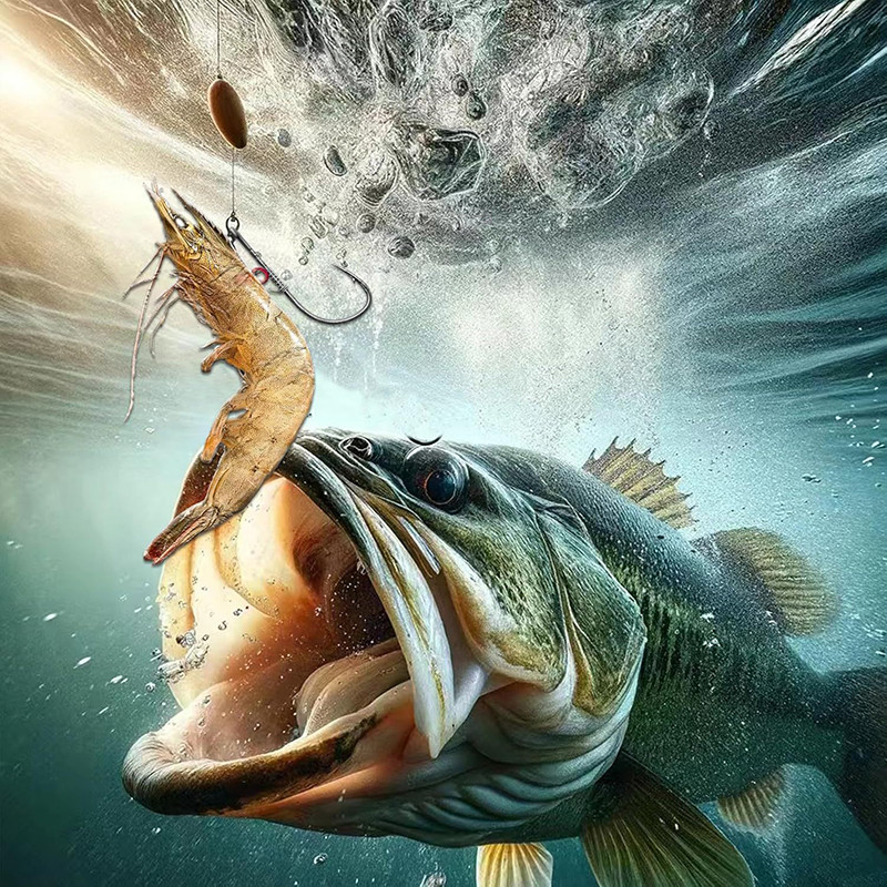 Shrimp Back Hook Sea Fishing Floating Shrimp Fish Hook with Spring Sea ...