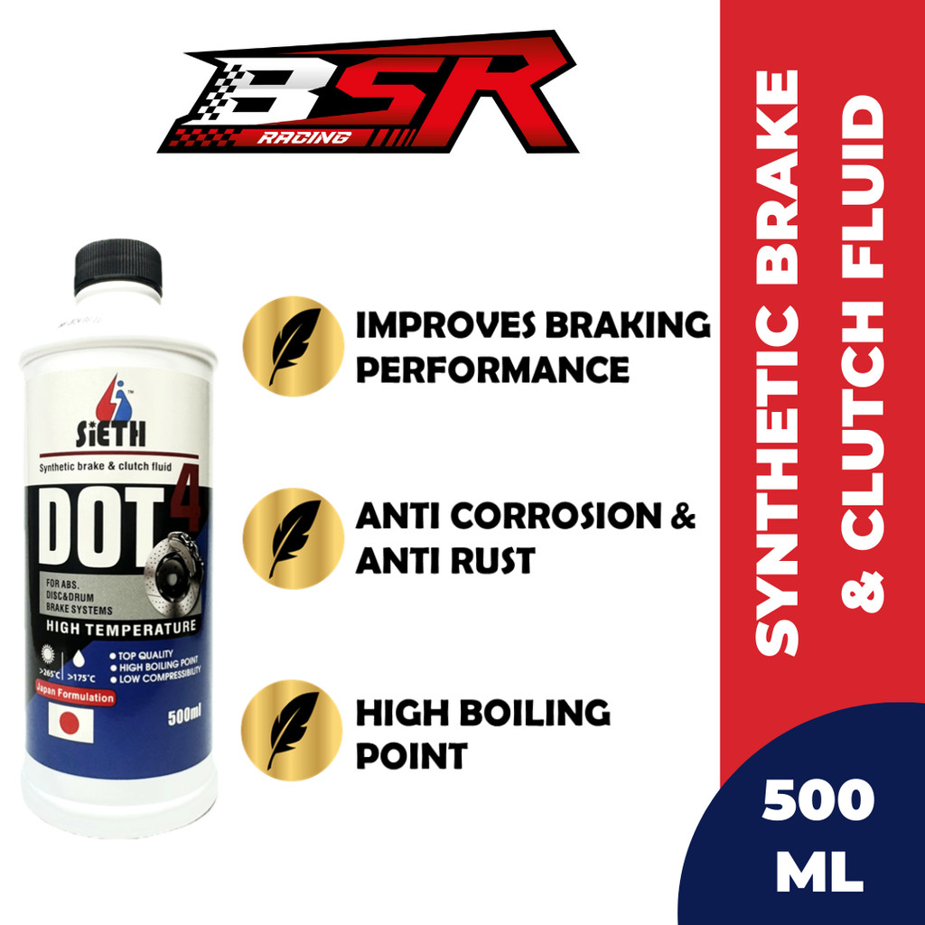 SIETH Synthetic Brake and Clutch Fluid DOT 4 (500ML) Made In Japan ...