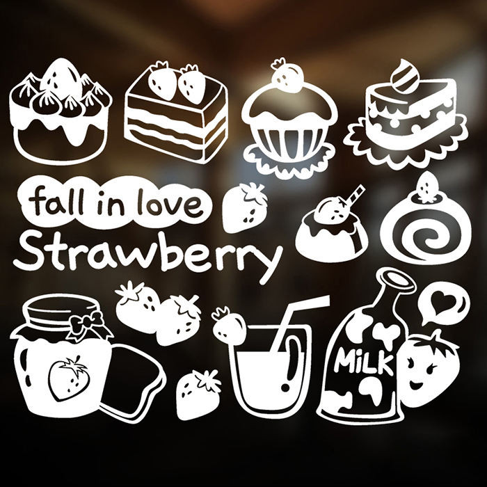Ready stock #Cake Bakery Sticker Glass Sticker Baking Dessert Dessert ...
