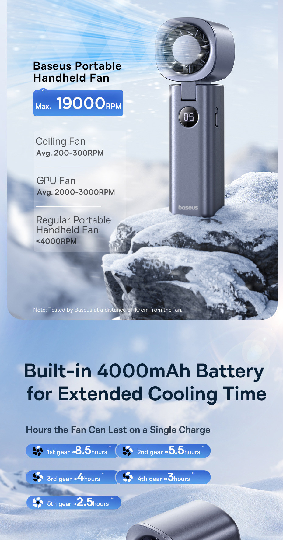 Baseus GoTrip DT1 Portable Outdoor 1200/4000mAh Mini Turbine Handheld ...