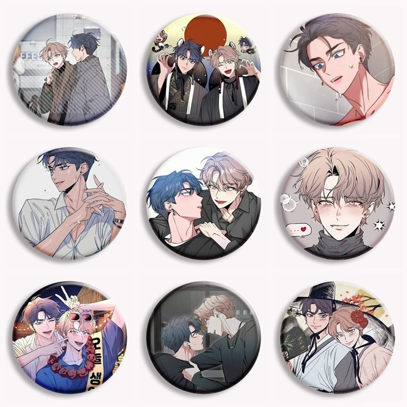 Korean Manwha BL Anime Low Tide in Twilight Button Pin Cartoon Choi ...