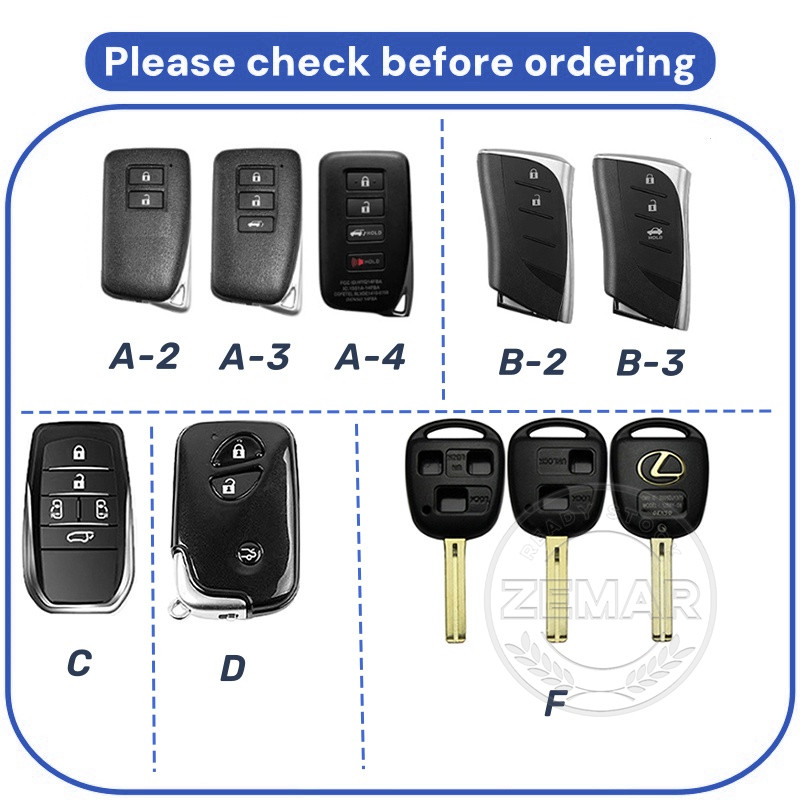 Lexus Zinc Alloy Leather Car Key Shell Key Case Key Cover Smart Key ...