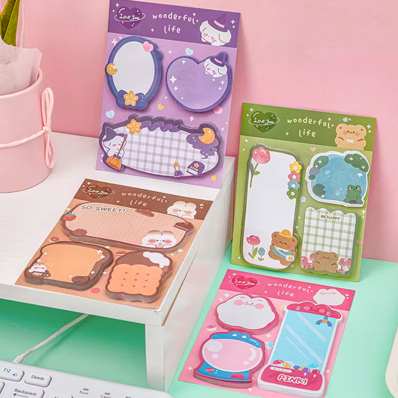 𝐒𝐖𝐄𝐄𝐓 𝐍𝐎𝐓𝐄𝐒 10/20/30/40/50pcs Cute Shape Sticky Notes Student Memo Pad ...