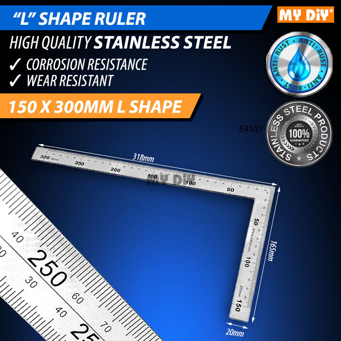 STAINLESS STEEL TRY TRIANGLE SQUARE ANGLE RULER L SHAPE RULER AND ...