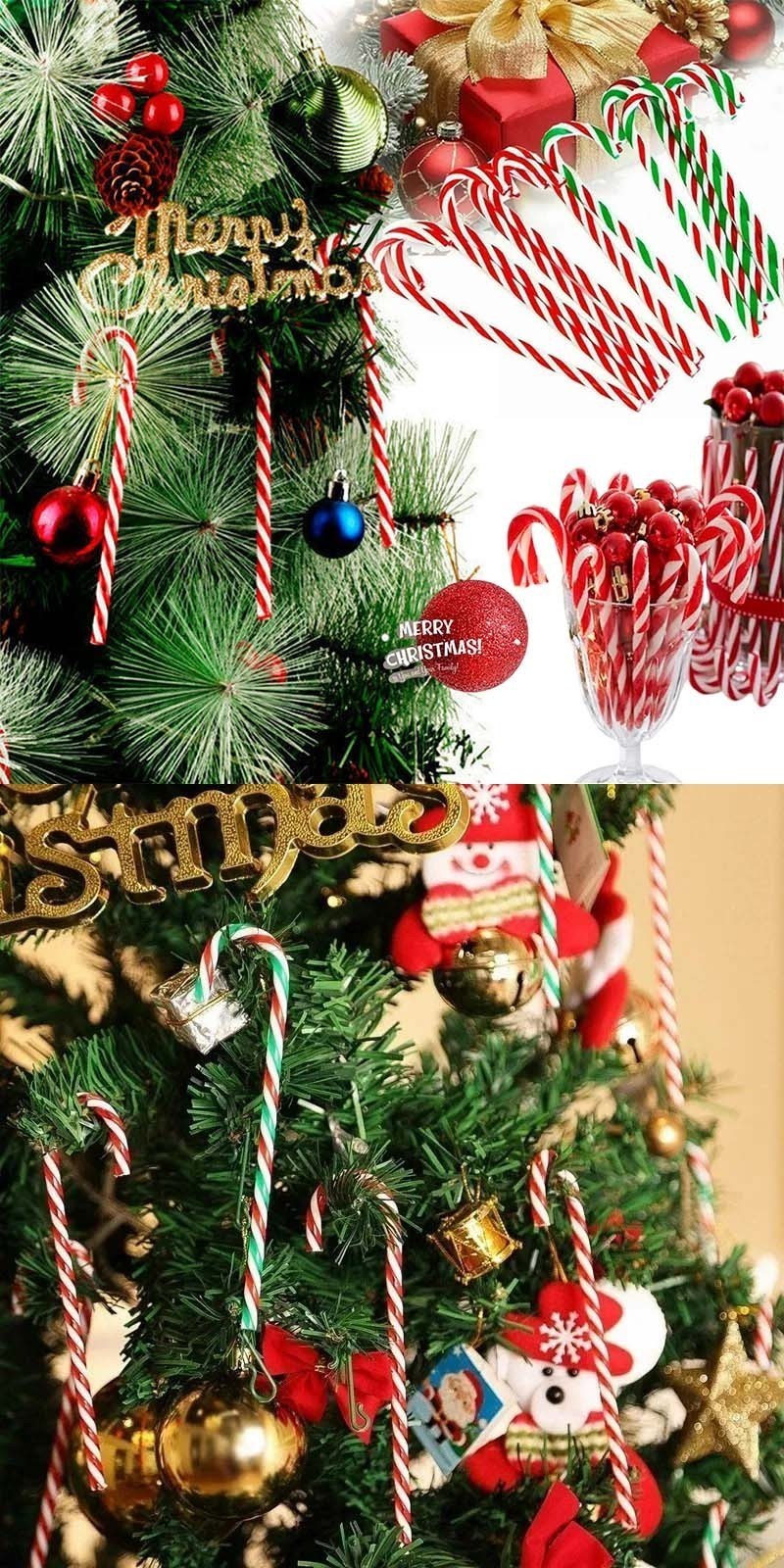20PCS Mini Size Candy Cane - Red White Candy Ornaments - Christmas Tree ...