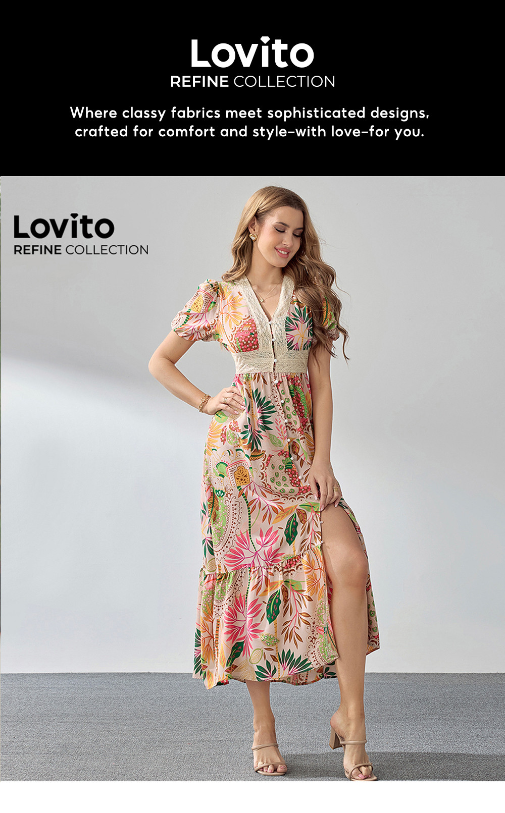 Rokito Embroidered Floral Camisole One-Piece Dress LKF350-OP5A Black 2